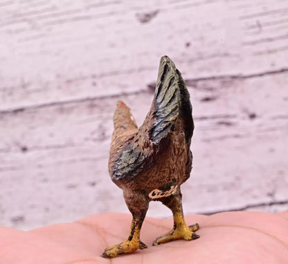 Original High Quality Antique Austrian Vienna Cold Painted Bronze of Hen2