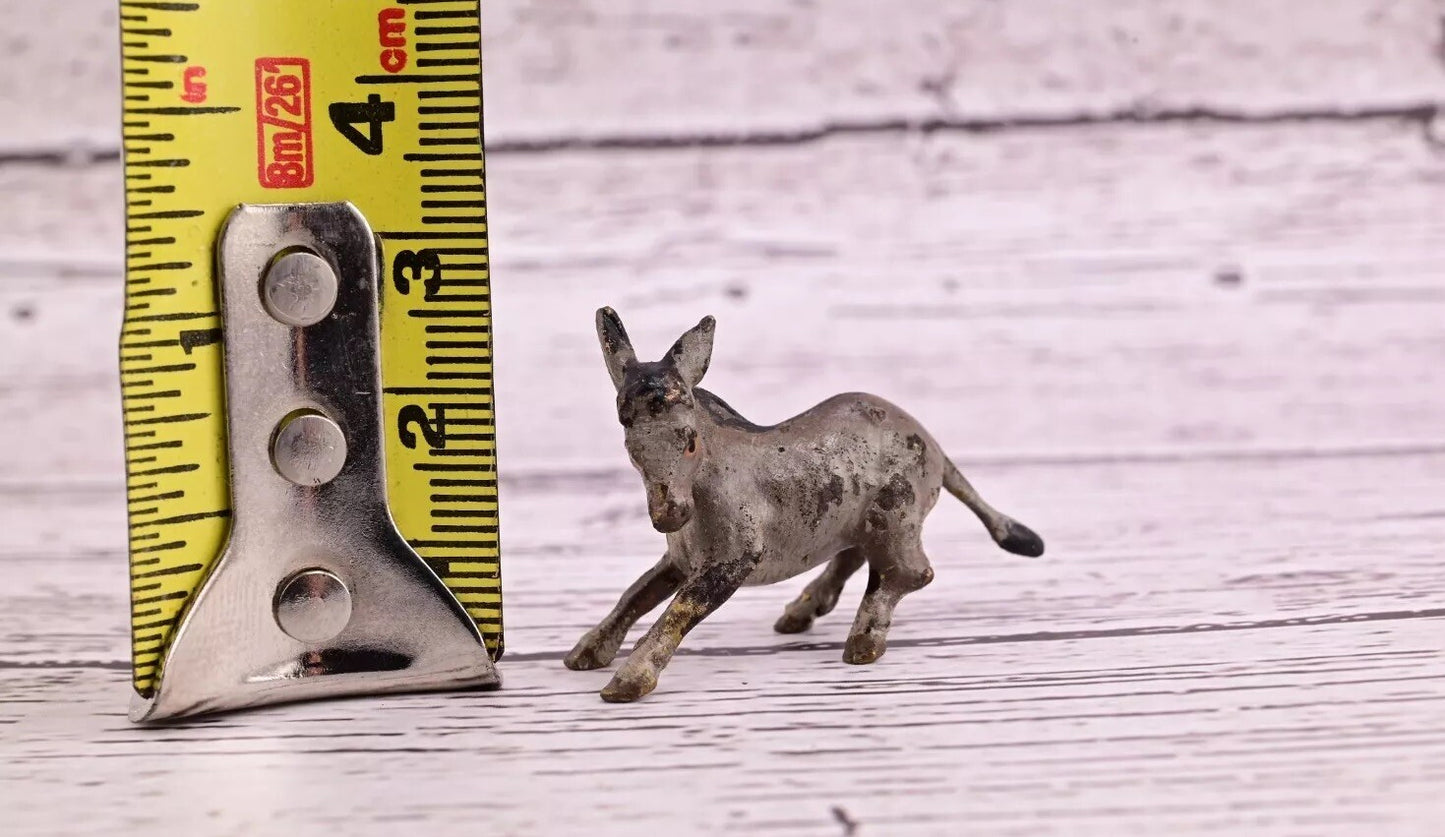 Amazing Antique Austrian Vienna Cold Painted Bronze Figure of Running Donkey10