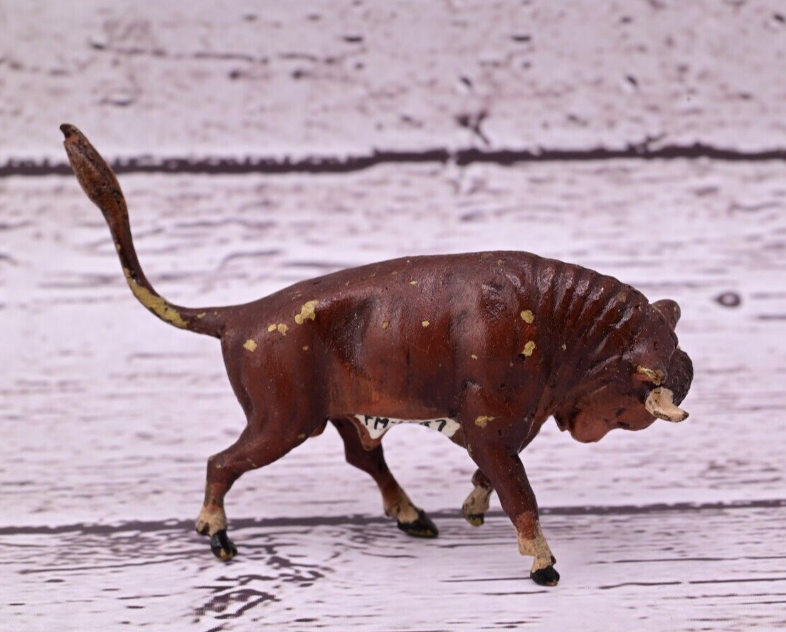 Beautiful Antique Austrian Vienna Cold Painted Bronze Figure of Fierce Bull6