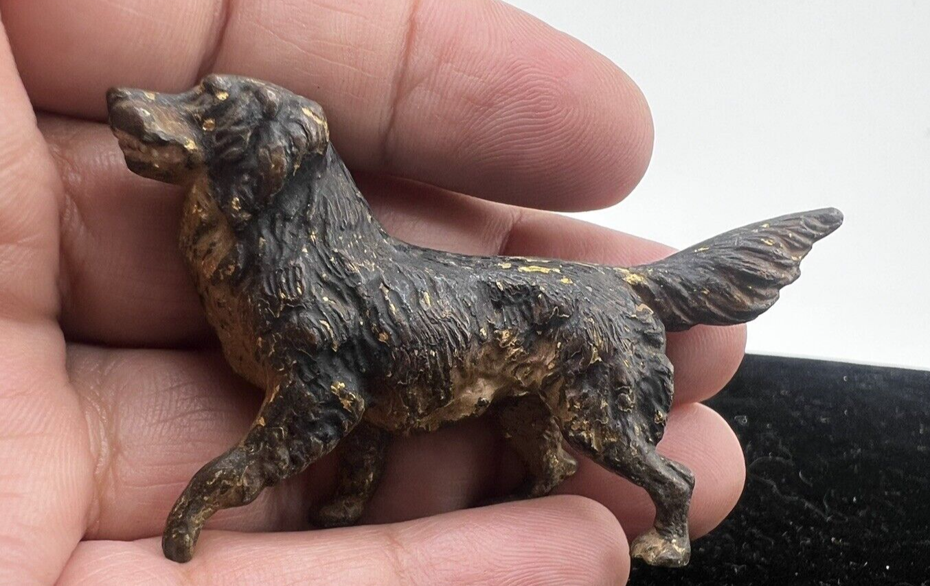 Antique Early 1900s Austrian Vienna Cold Painted Solid Bronze Black Labrador Dog9