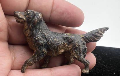 Antique Early 1900s Austrian Vienna Cold Painted Solid Bronze Black Labrador Dog9