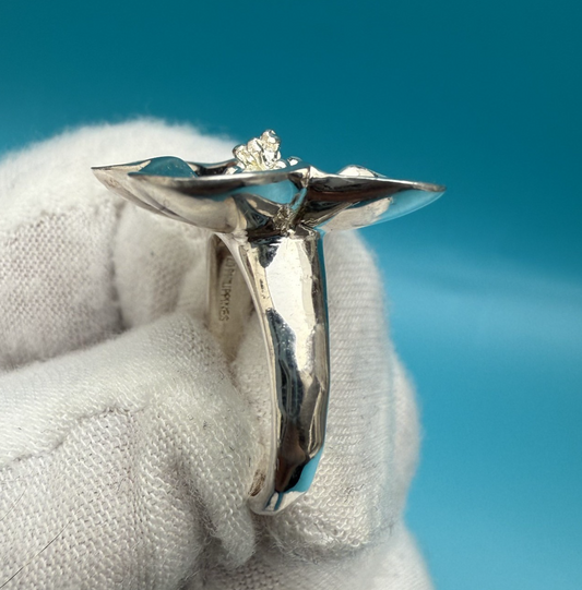Vintage Floral Sterling Silver Ring by Robert Lee Morris1