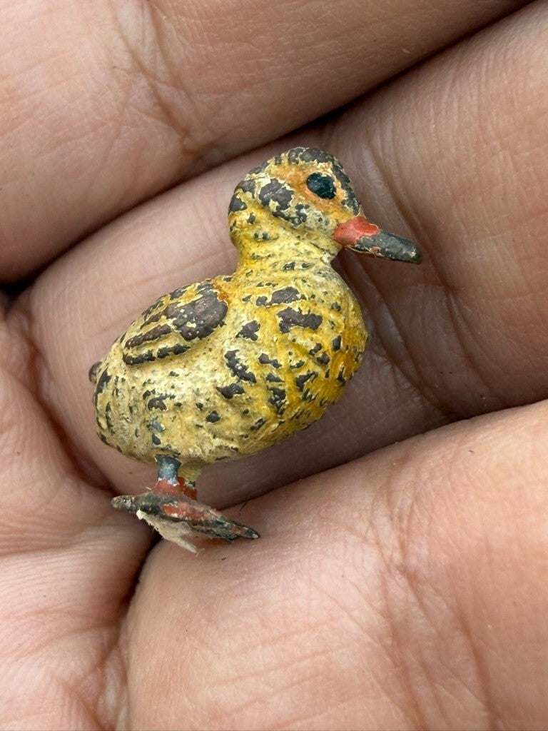 Miniature Antique Austrian Vienna Cold Painted Bronze Figure of Baby Duck2