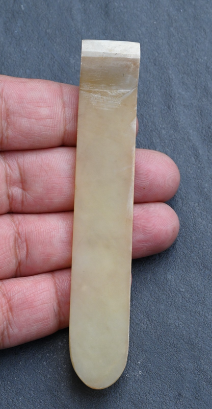 Chinese Antique Hand Carved Jade Precious Object Hairpin or Brushrest4