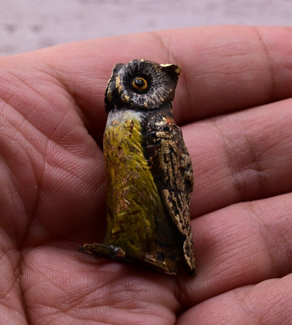 High Quality Antique Austrian Vienna Cold Painted Bronze Figure of Owl8