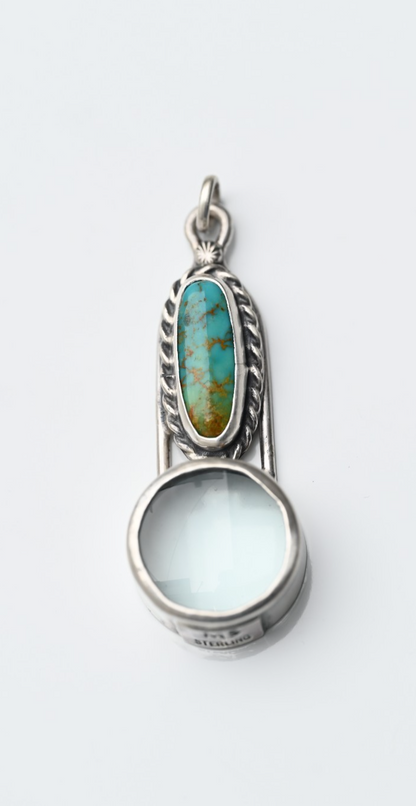 Sterling Silver Southwest Jewelers Loupe with Lagoon Colored Turquoise0
