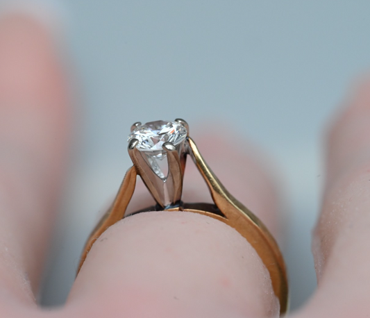 Wonderful Vintage 14k Yellow Gold Solitaire Ring with .40 ct Round Diamond1