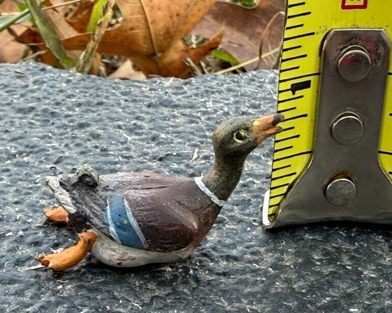 Antique Austrian Vienna Cold Painted Bronze Figure of Cute Mallard Duck Swimming7