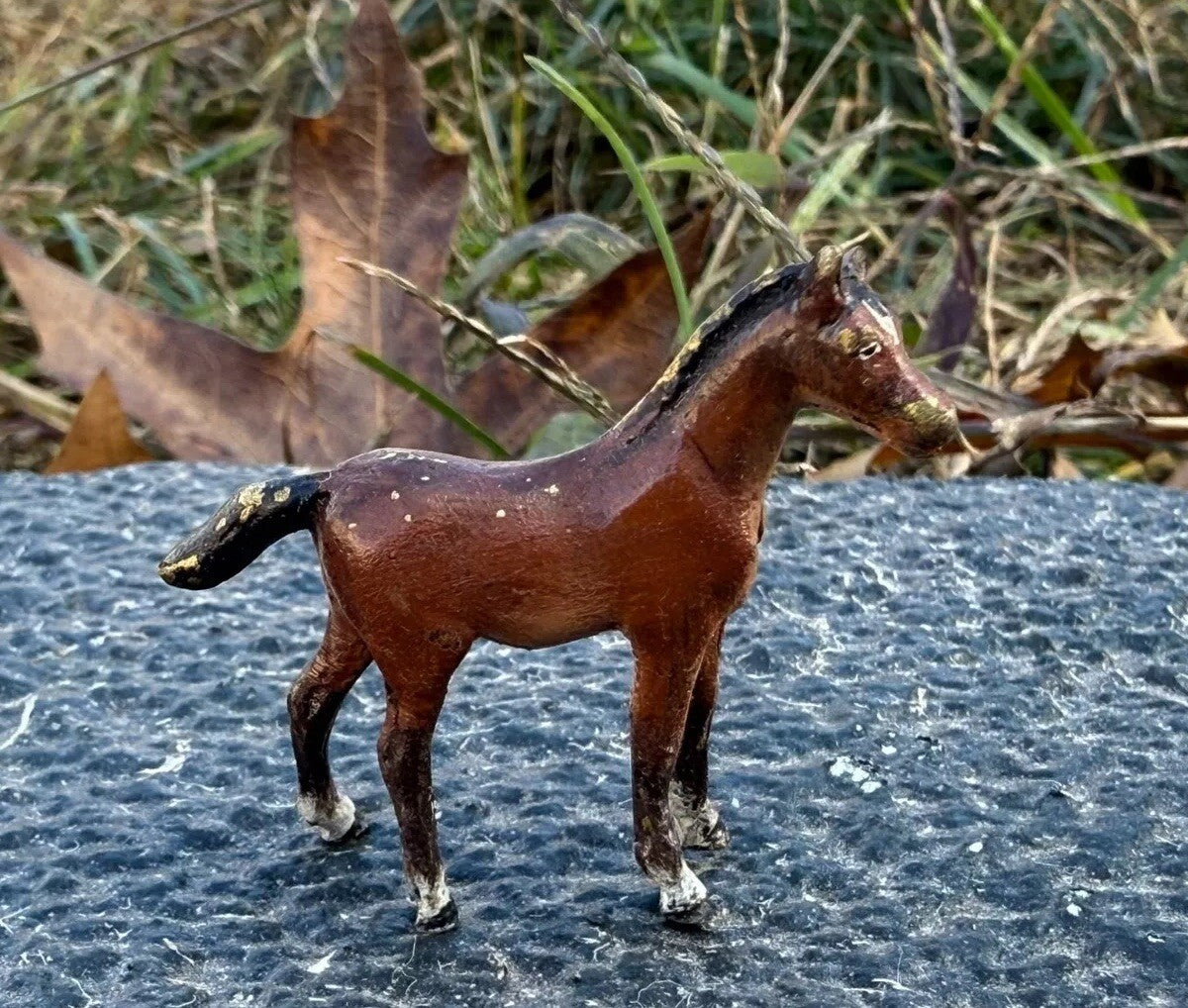 Antique Austrian Vienna Cold Painted Bronze Figure of Young Horse2