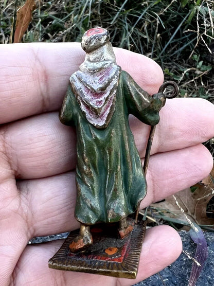 Antique Austrian Vienna Cold Painted Bronze Figure of Bedouin Arab Man8