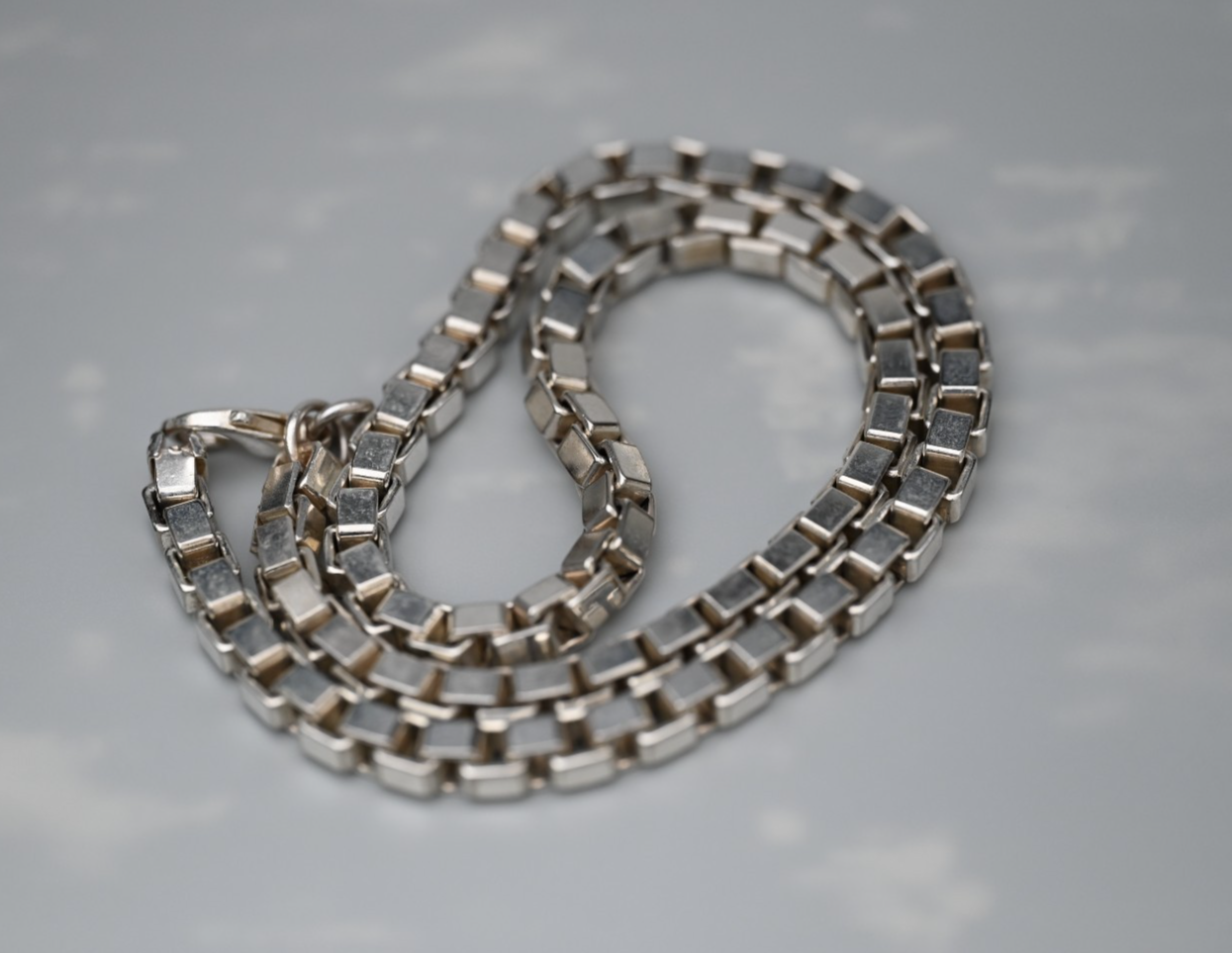Heavy Unisex Italian Sterling Silver 22" L  7 mm Box / Rolo Link Chain Necklace6