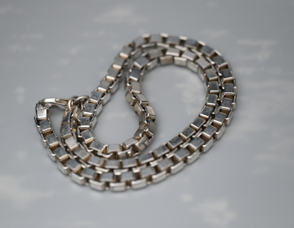 Heavy Unisex Italian Sterling Silver 22" L  7 mm Box / Rolo Link Chain Necklace6