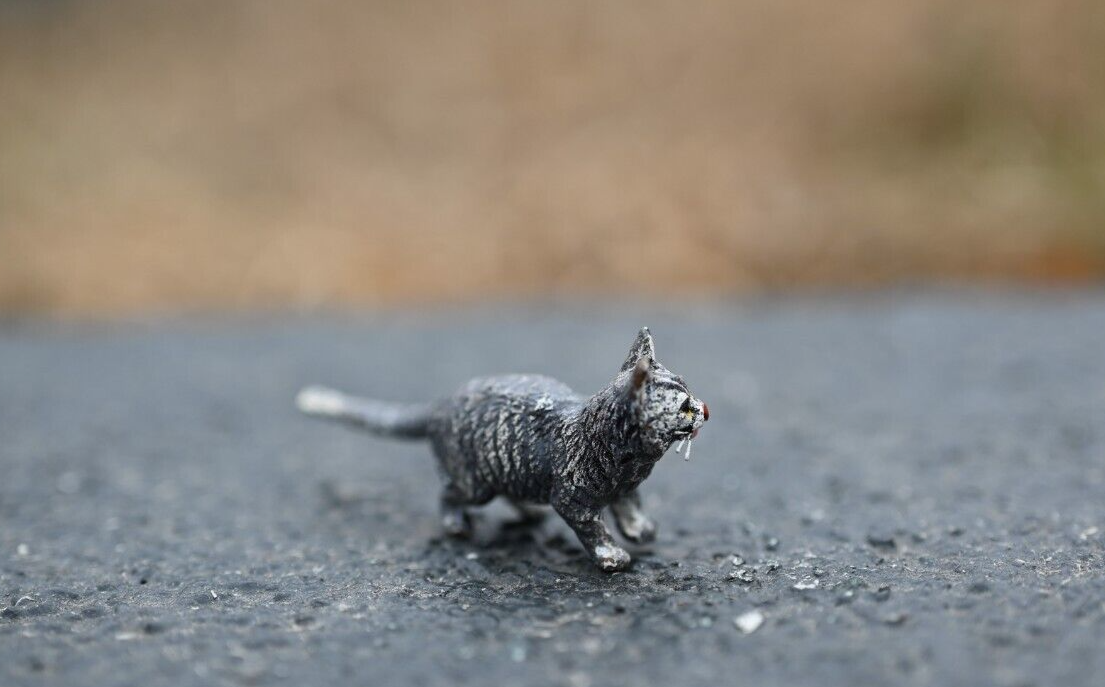 Cute Antique Austrian Vienna Cold Painted Bronze Figure of Tom Cat3
