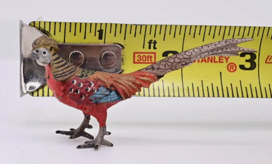 Miniature Antique Austrian Vienna Cold Painted Bronze Figure of Golden Pheasant0