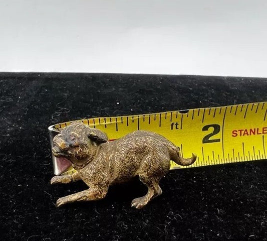 Super Realistic Antique Miniature Austrian Vienna Cold Painted Bronze Pug Dog0