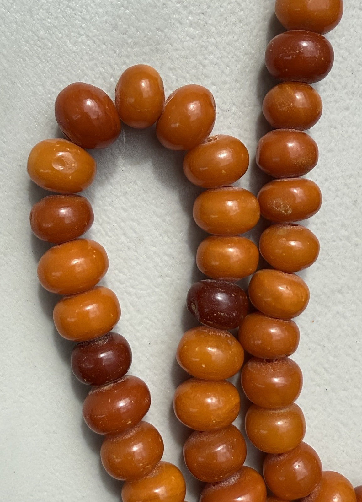 Rare Shape Antique Marbled Natural Baltic Butterscotch Amber Beaded Necklace10