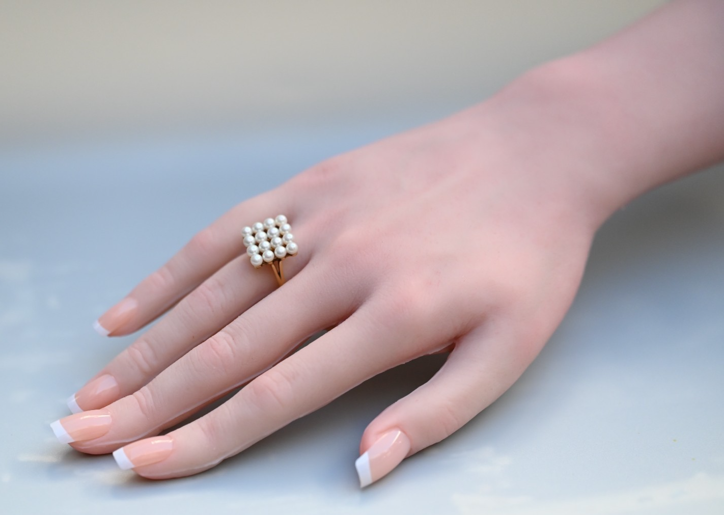 Stunning Akoya Pearls Cluster Ring 14k YG by World Renowned Designer MIKIMOTO3