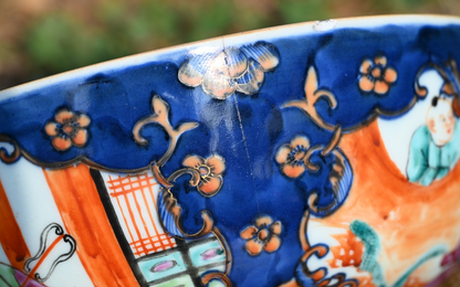 Genuine Chinese Antique Early Qing Dynasty Hand Painted Export Porcelain Bowl3