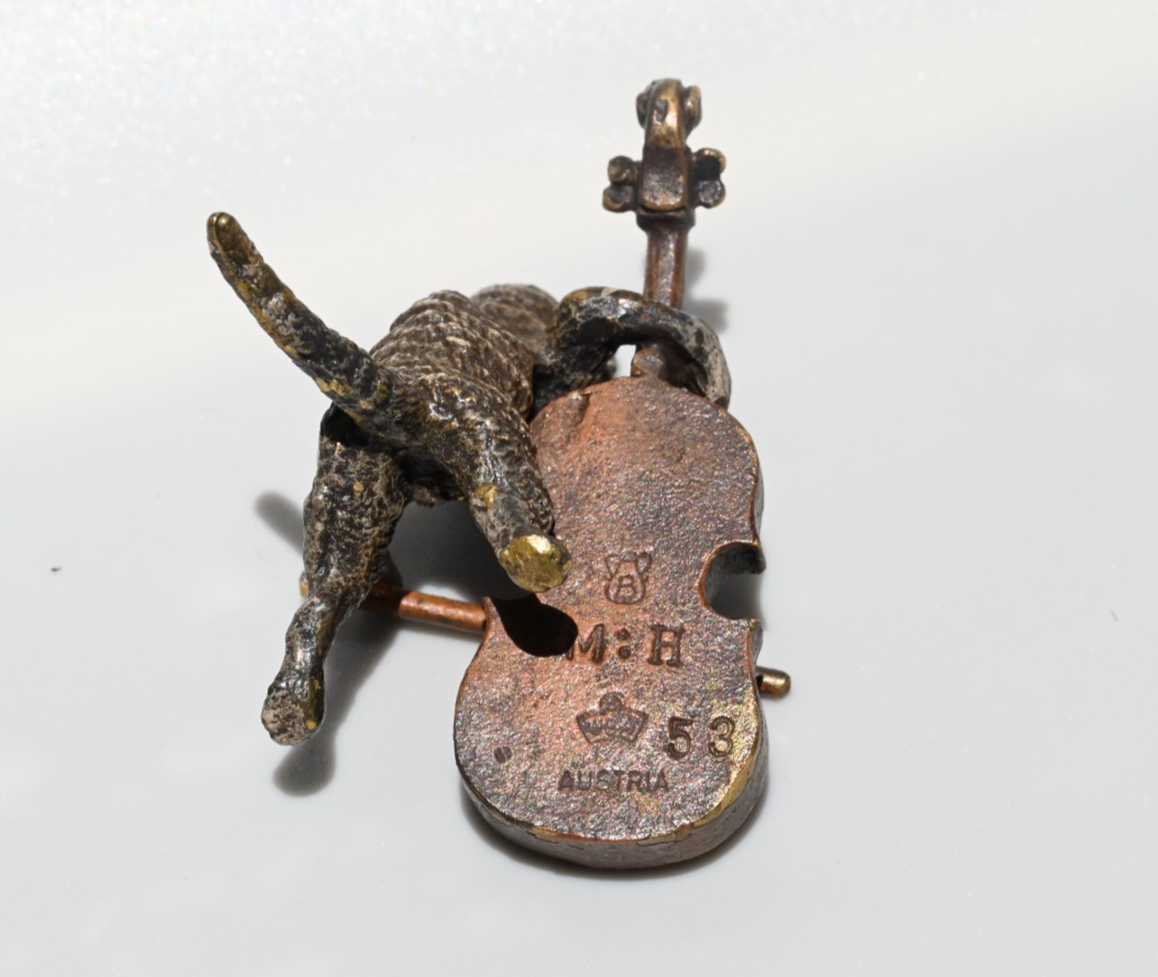 Rare Antique Franz Bergmann Austrian Vienna Cold Painted Bronze Cat Orchestra3