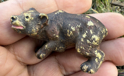 Antique Austrian Vienna Cold Painted Bronze Figure of Brown Grizzly Bear0