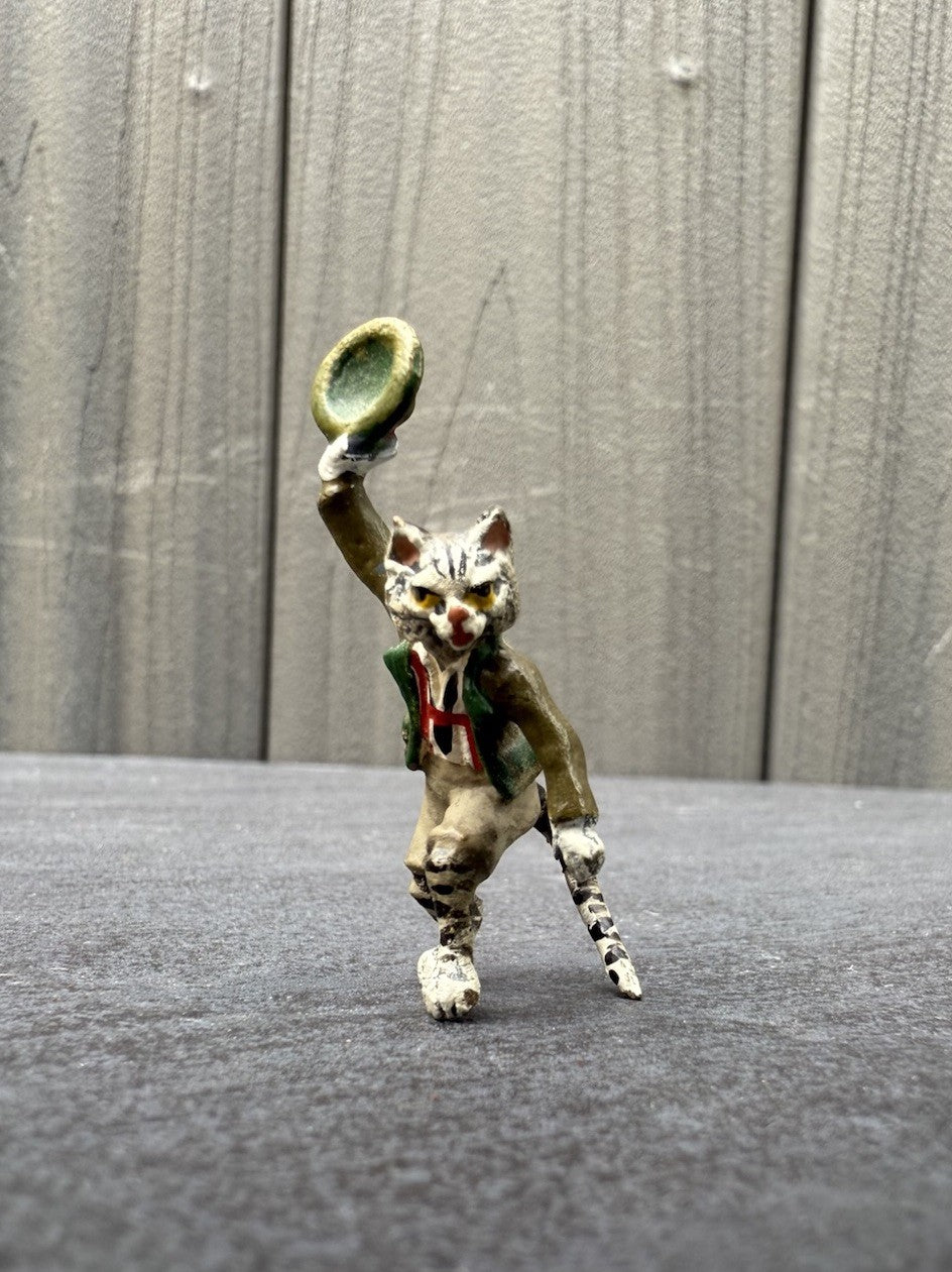 Wonderful Austrian Vienna Cold Painted Bronze Figure of a Cat Gentleman2