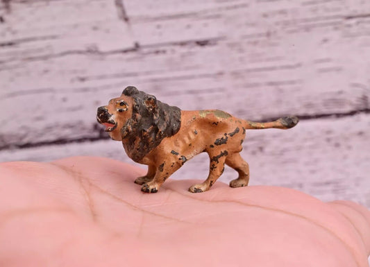 Well Detailed Antique Austrian Vienna Cold Painted Bronze Figure of Small Lion0