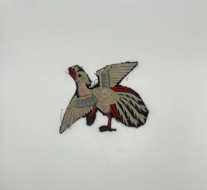 Early Antique Qing Dynasty Chinese Silk Civil Rank Badge Insignia of Bird1