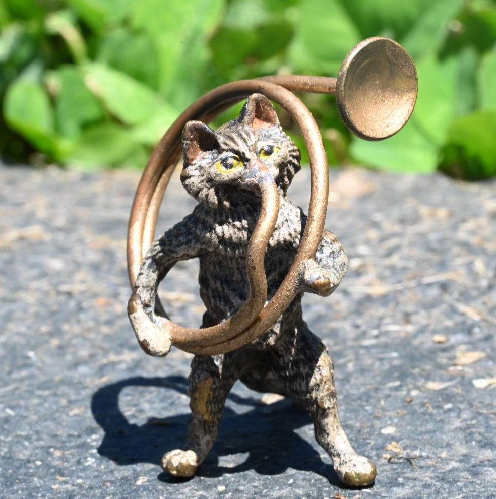 Rare Antique Franz Bergmann Austrian Vienna Cold Painted Bronze Cat Orchestra16