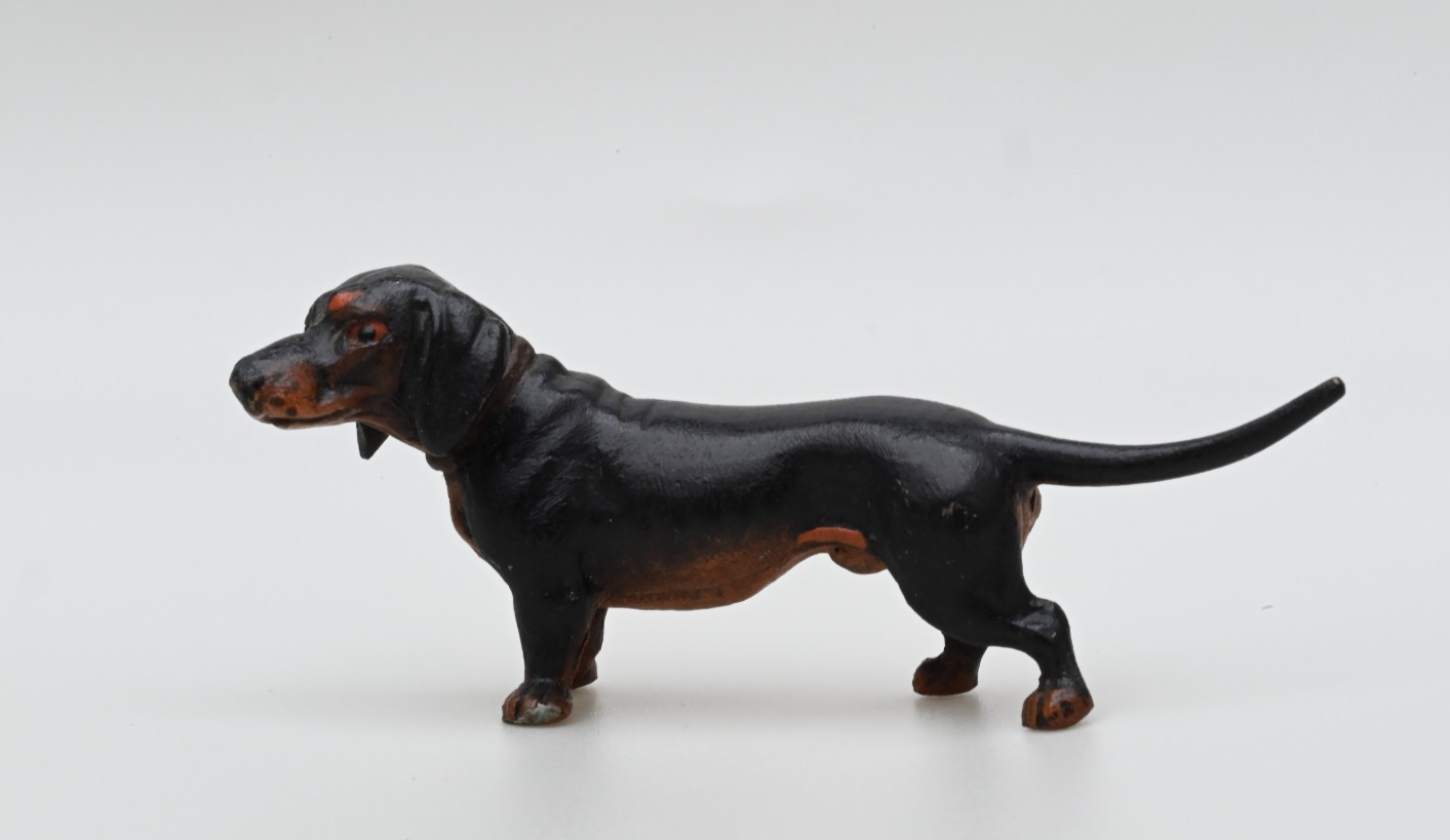 Gorgeous Antique Austrian Vienna Cold Painted Bronze Figure of Dachshund Dog0