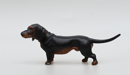 Gorgeous Antique Austrian Vienna Cold Painted Bronze Figure of Dachshund Dog0