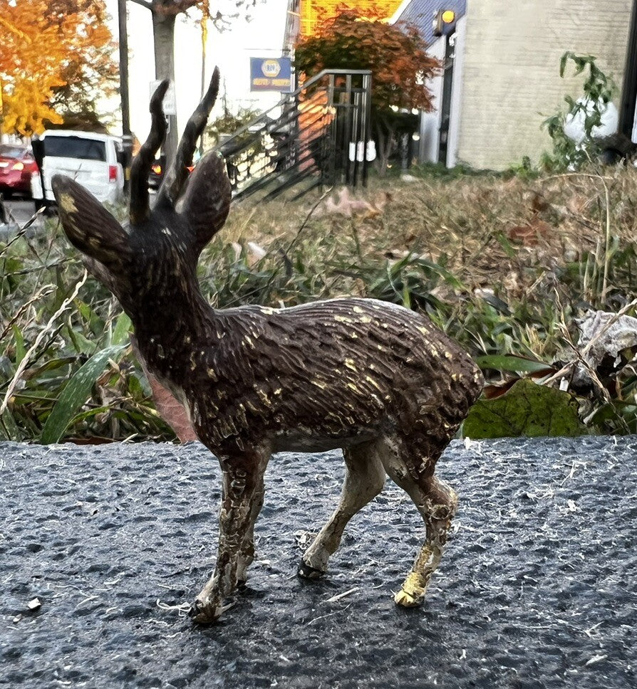 Antique Austrian Vienna Cold Painted Bronze Figure of Antelope / Stag6
