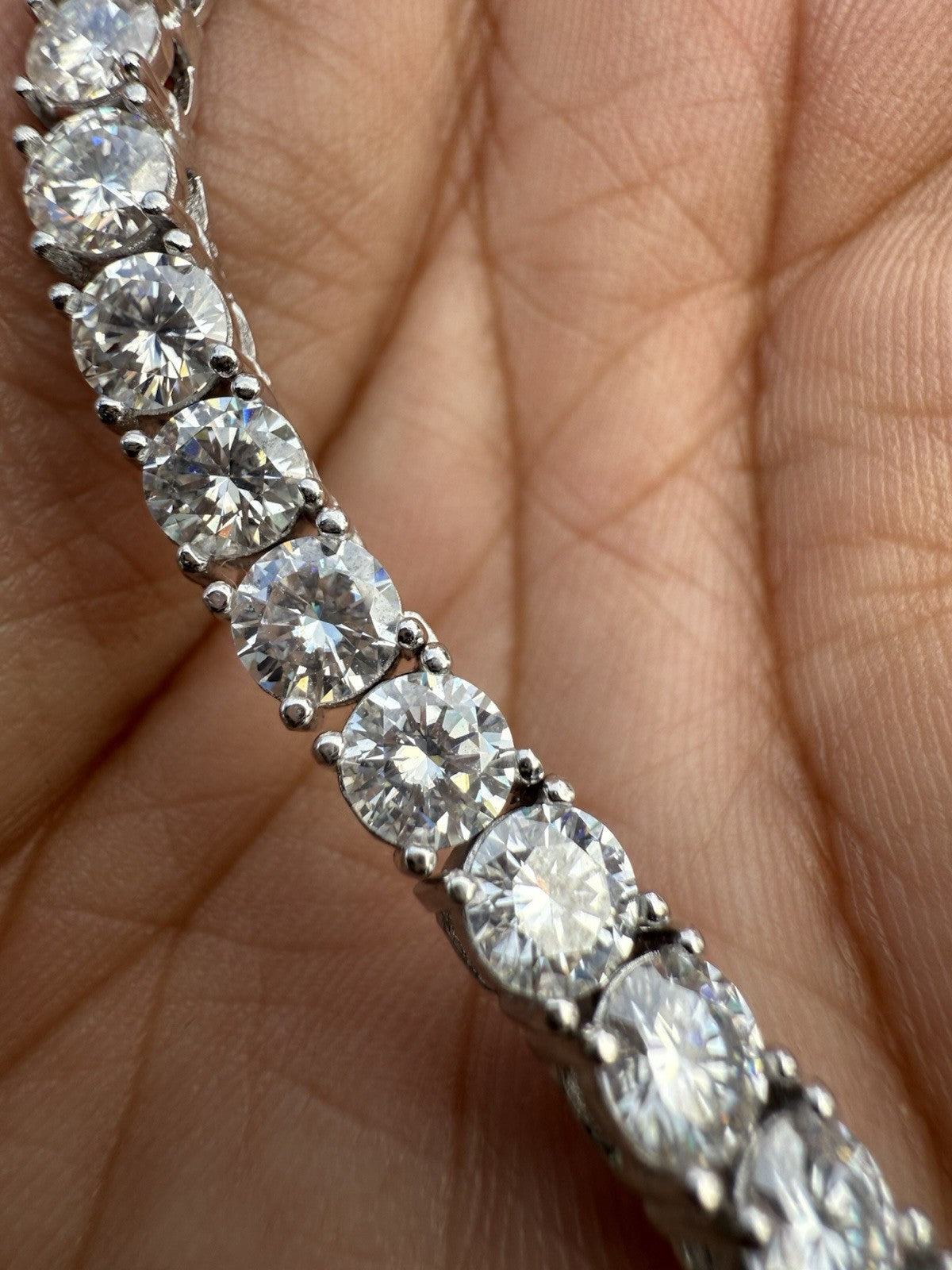 Gorgeous Round Cut Moissanite Tennis Necklace in 925 Sterling Silver 15" Length6