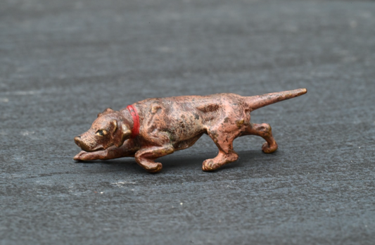 Miniature Antique Austrian Vienna Cold Painted Bronze Figure of Foxhound Dog0