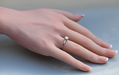 Early Vintage Platinum Engagement Ring Solitaire Diamond .40 ct by Prism- Lite5