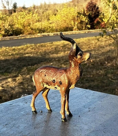Antique Austrian Vienna Cold Painted Bronze Figure of Antelope2