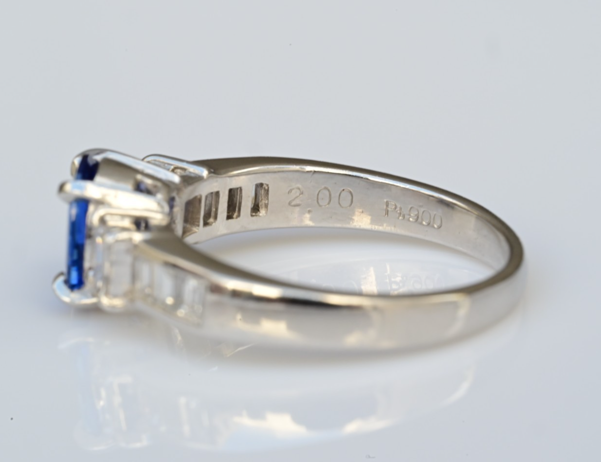 Superb High Quality Platinum Ring with 1 ct Natural Blue Sapphire Gemstone5