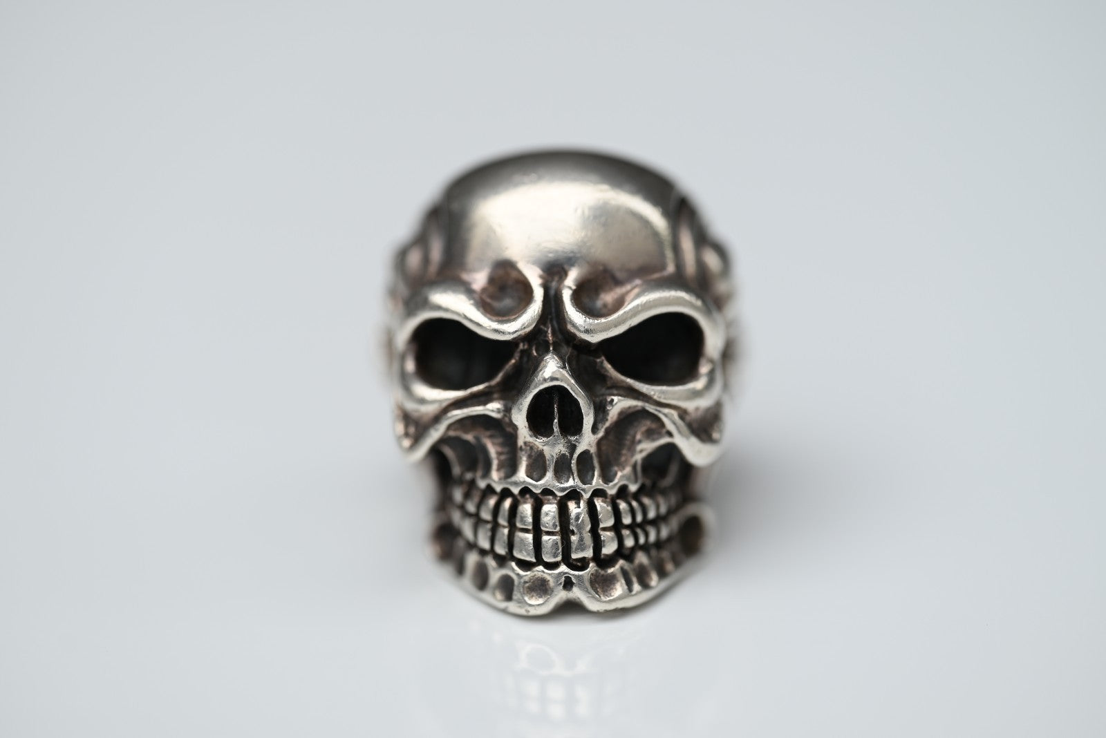 Heavy Sterling Silver Handmade Biker Skull & Skeleton Men’s Ring Size 6.50