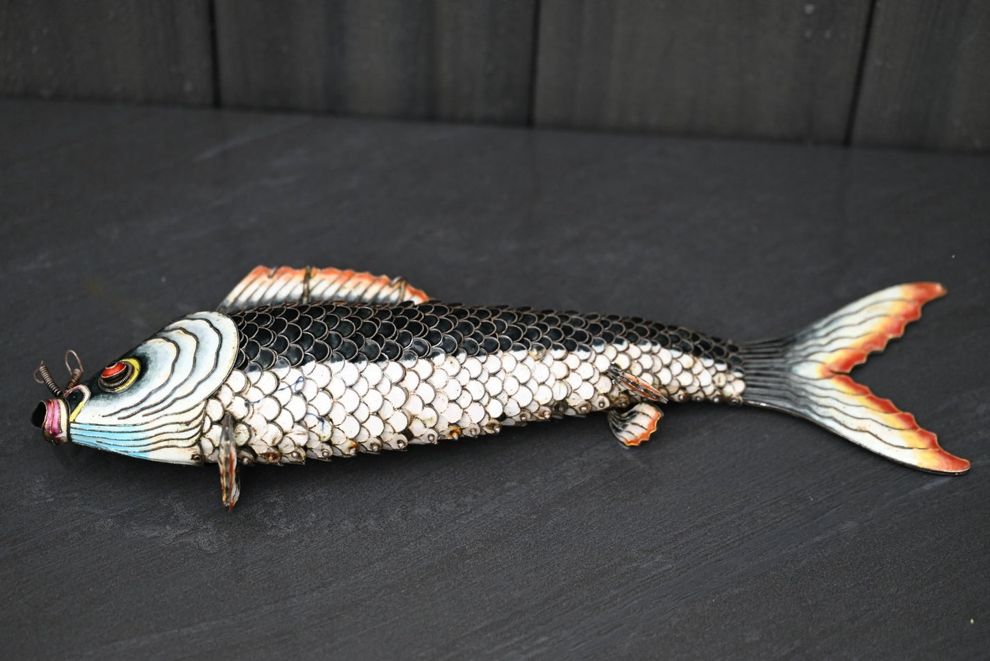 Amazing Life - Size Chinese Enameled Export Silver Articulated Koi Fish8