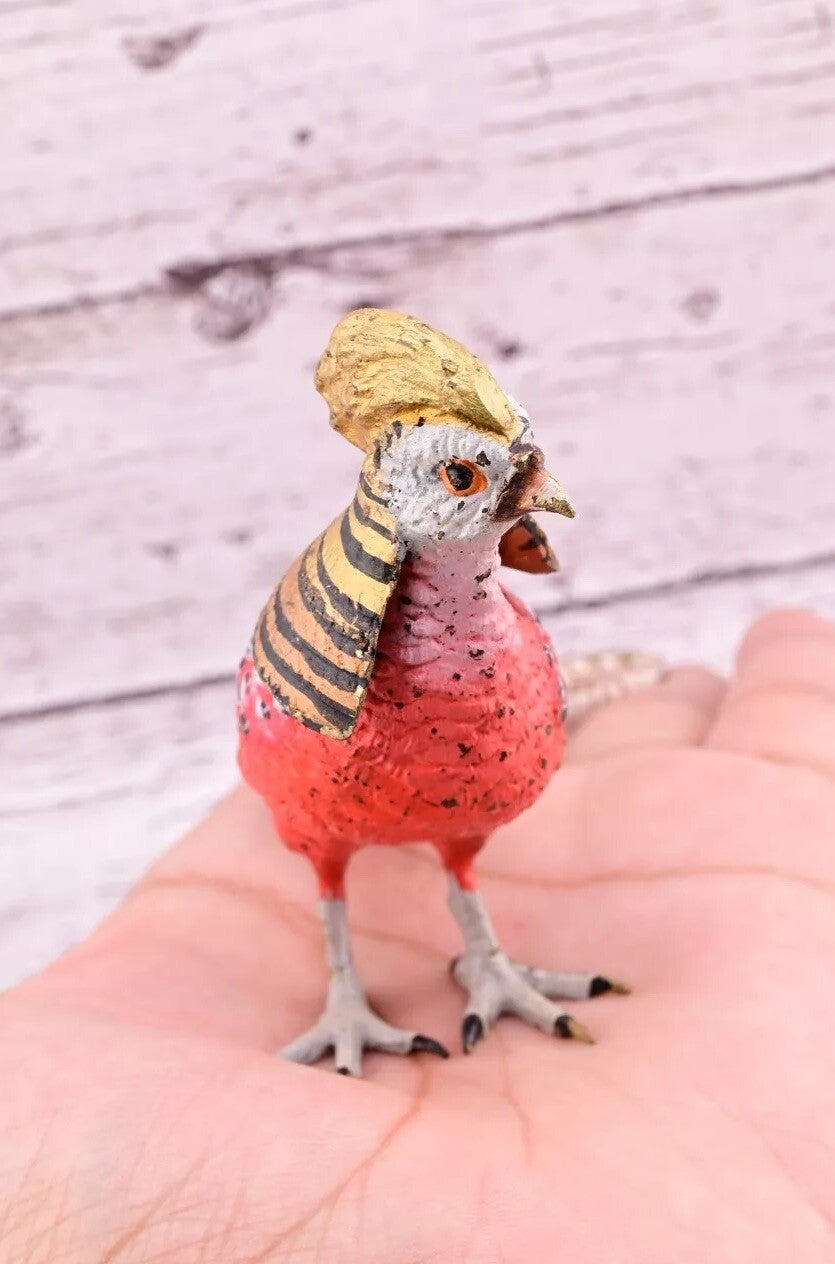 Attractive Antique Austrian Vienna Cold Painted Bronze Figure of Golden Pheasant0