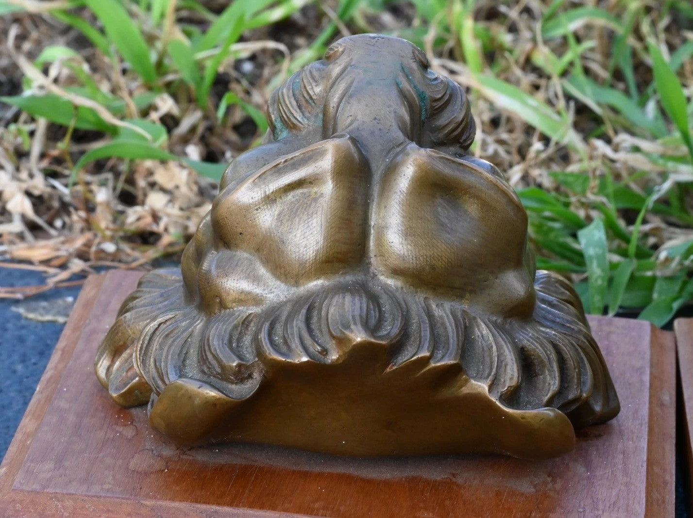 Superb Antique / Vintage Solid Bronze Lion Head Wall Ornaments7