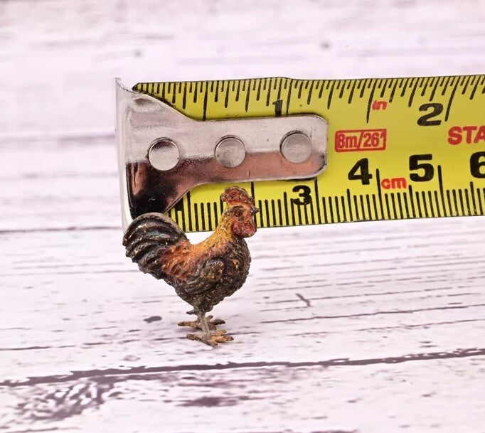 Signed Antique Austrian Vienna Cold Painted Bronze of Little Rooster10