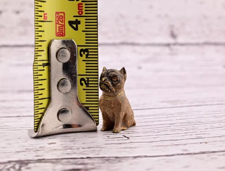 Super Tiny Antique Austrian Vienna Cold Painted Bronze Figure of Detailed Pug6