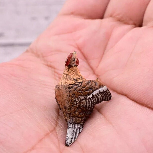 Unusual Antique Austrian Vienna Cold Painted Bronze Figure of Miniature Hen8