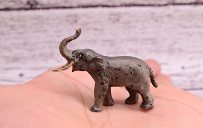 Original Tiny Antique Austrian Vienna Cold Painted Bronze of Elephant10