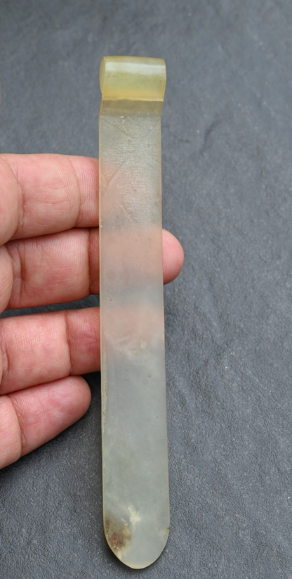 Translucent Chinese Antique Hand Carved Jade Precious Object Hairpin / Brushrest1