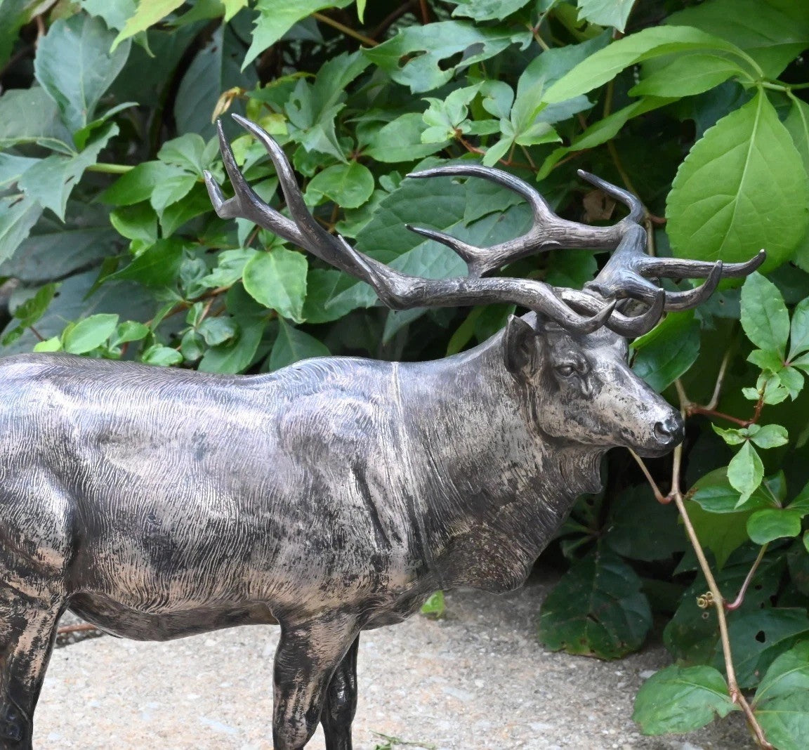 Original Dated 1931 American Artist Louis Jonas Elk Sculpture In Silvered Metal7