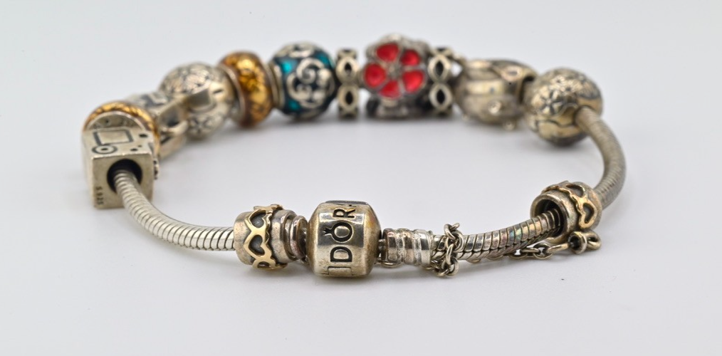 Original Vintage PANDORA Sterling Silver Charm Bracelet2
