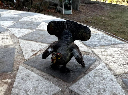 Small Antique Austrian Vienna Cold Painted Bronze Figure of Turkey2