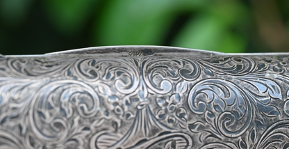 Engraved 800 Silver Lipstick / Vesta Case Intricate Victorian Floral Scrollwork6