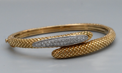 Stunning 18K Gold & Natural Diamonds Snake Bracelet Designer Andrea Candela CJI1